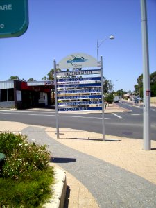Street sign assembly at Thatcher Street, Waroona 1 (E37@WTW2013)