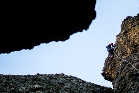 Mountain outdoors rock climbing