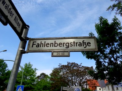 Straßenschild Fahlenbergstraße