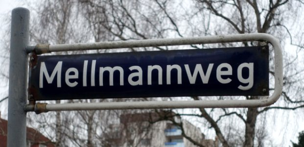 Straßenschild Mellmannweg in Hamburg-Wandsbek