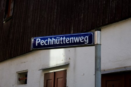 Straßenschild Pechhüttenweg Hohnstein