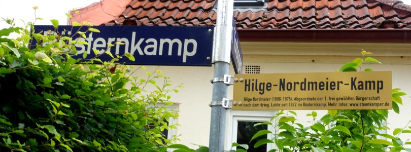 Straßenschild zu Hilge Nordmeier 