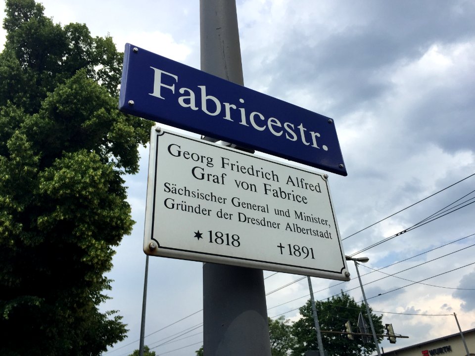 Straßenschild Fabricestraße Dresden
