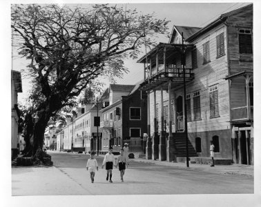 Straat in Paramaribo (Suriname), Bestanddeelnr 935-1289
