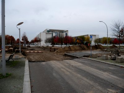 Street construction at Spreebogen on 2019-11-08 06