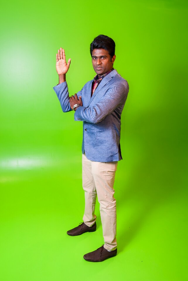 Main character hand up