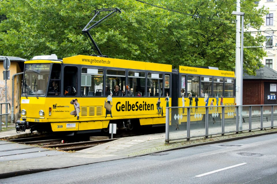 Straßenbahnwagen 319, Görlitz, an der Haltestelle Büchtemannstraße