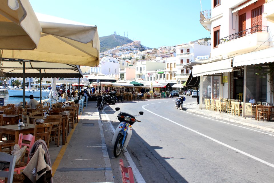 Street in Ermoupolis, in Syros Island