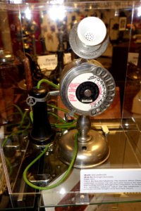 Strowger Automatic dial candlestick telephone, 1905 - Telephone Museum - Waltham, Massachusetts - DSC08249