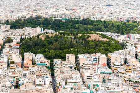 Strefi hill from Lycabettus Athens Greece photo