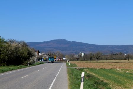 Street with Altkönig near Steinbach 2020-03-25 03
