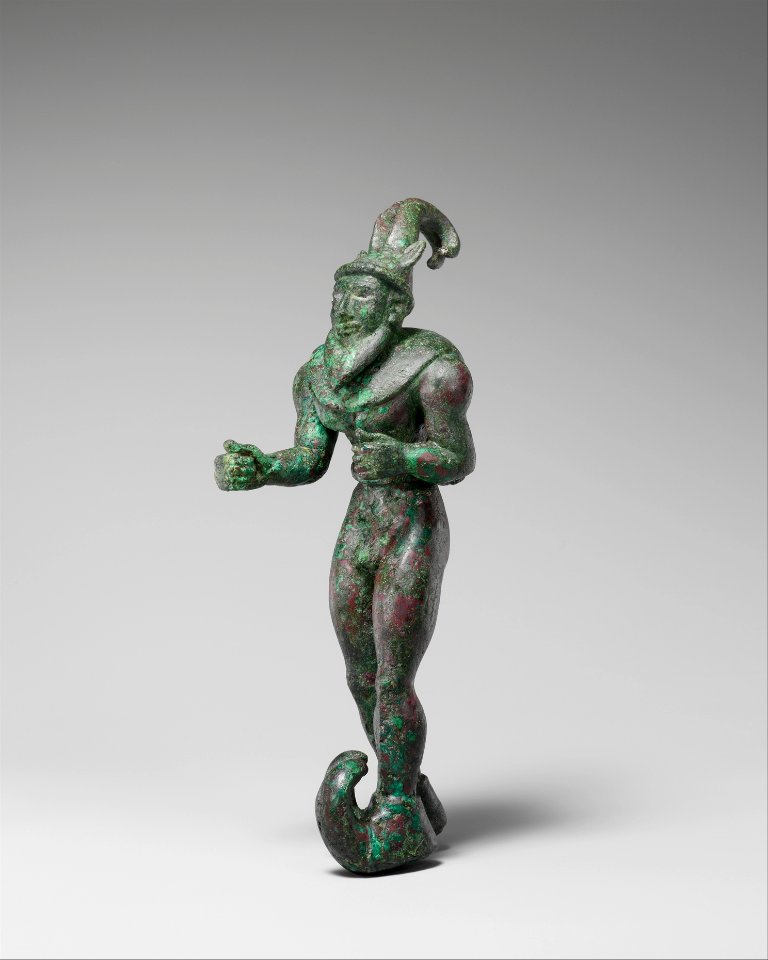 Striding figure with ibex horns, a raptor skin draped around the shoulders, and upturned boots ,ca. 3000 B.C. Mesopotamia or Iran Metropolitan Museum of Art