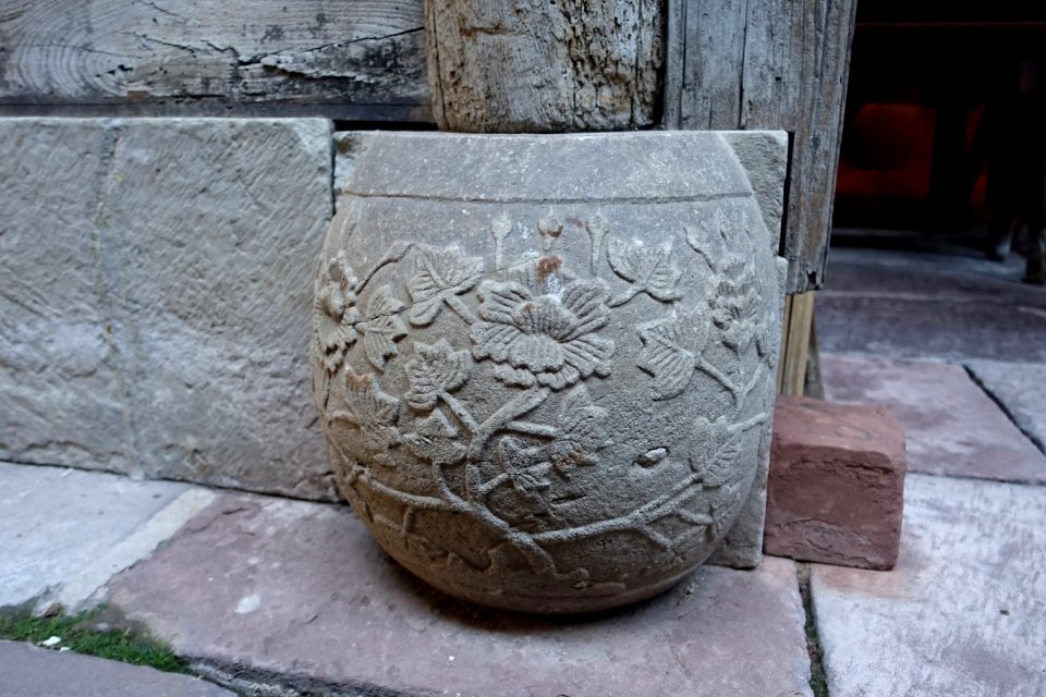 Stonework flowers - Yin Yu Tang House - Peabody Essex Museum - DSC06720