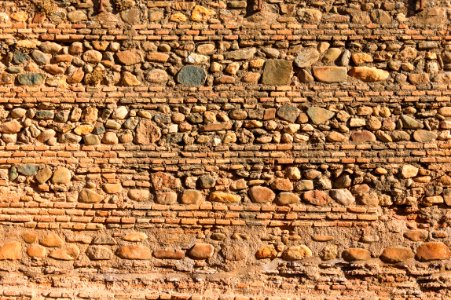 Stones and bricks wall, Alhambra, Granada, Andalusia, Spain photo