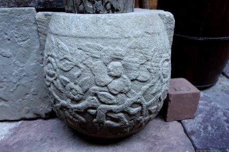 Stonework flowers - Yin Yu Tang House - Peabody Essex Museum - DSC06769