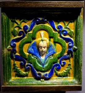 Stove tile, Austria, Styria, c. 1600, ceramic - Museum of Anthropology, University of British Columbia - DSC09183
