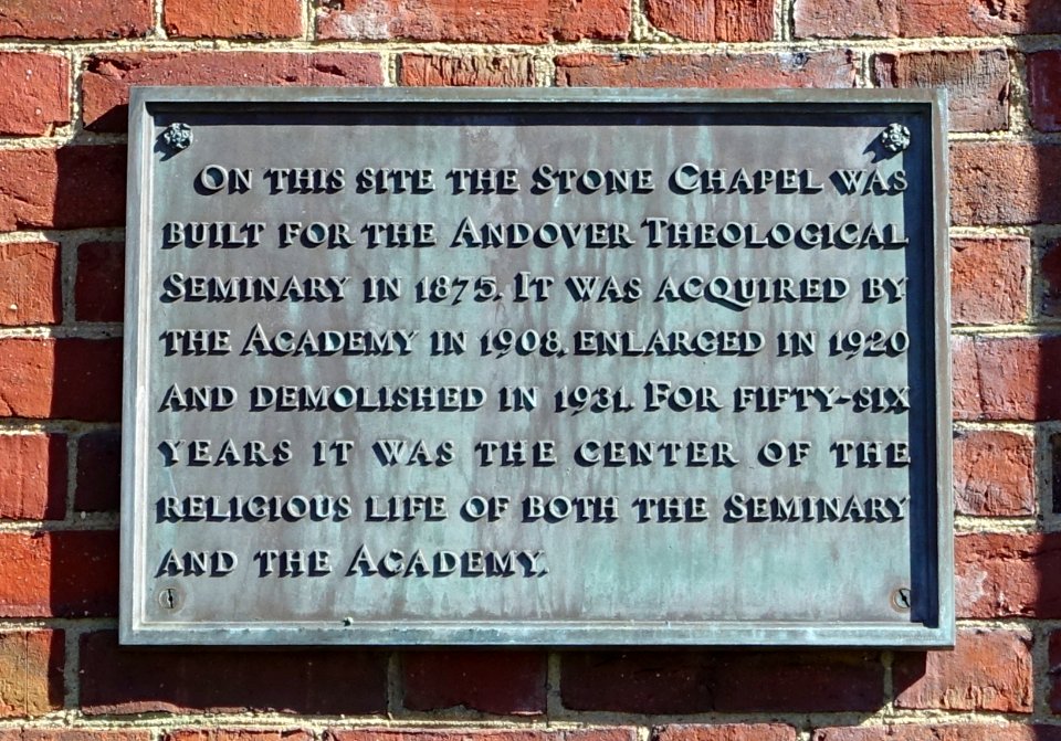 Stone Chapel marker - Phillips Academy Andover - Andover, Massachusetts - DSC05245