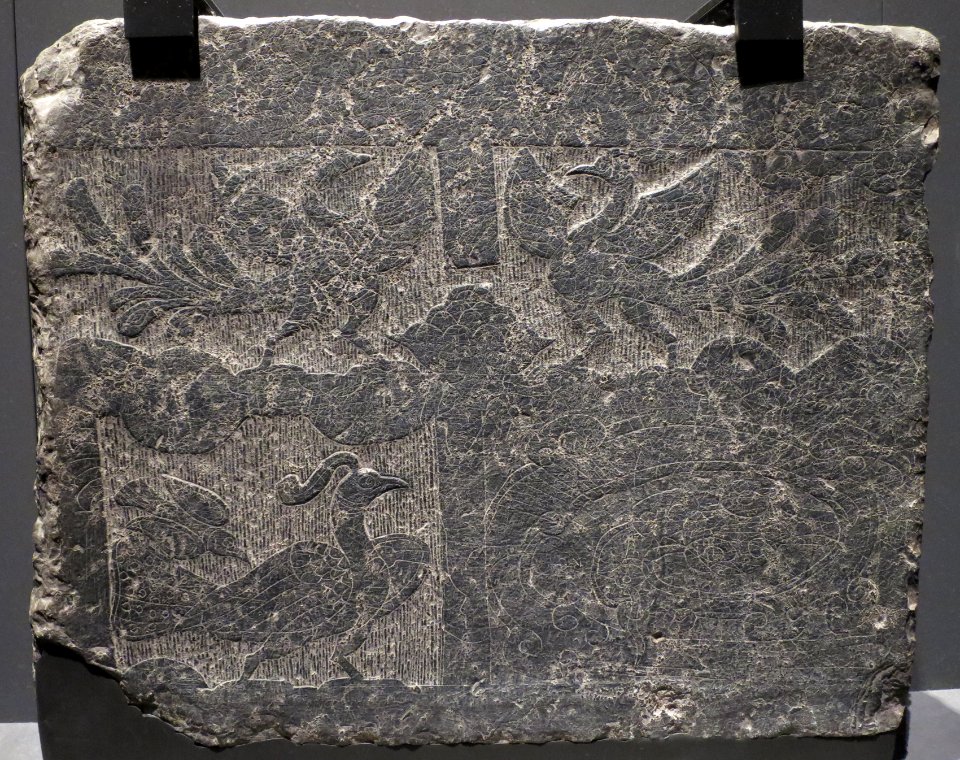 Stone bas-relief with phoenixes, Eastern Han dynasty, Tokyo National Museum