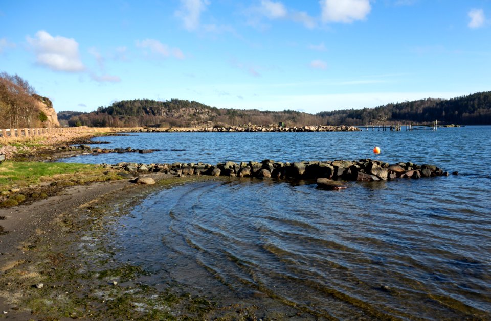 Stone pier in Norrkila bay