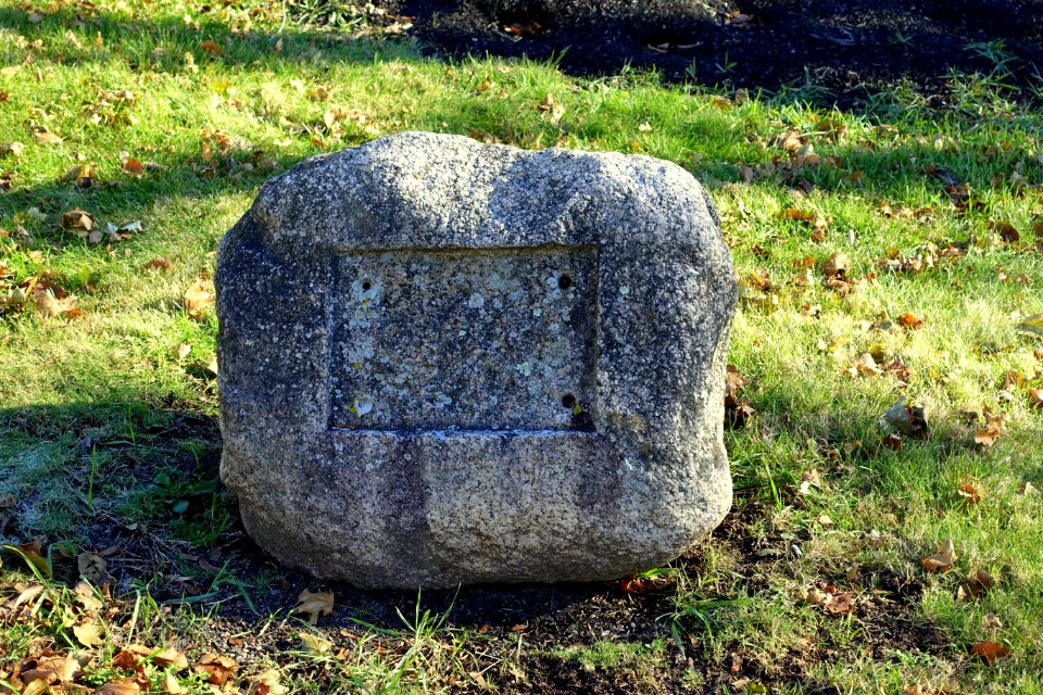 Stone without plaque - Faxon Veterans Memorial Park - Stoughton, Massachusetts - DSC01797