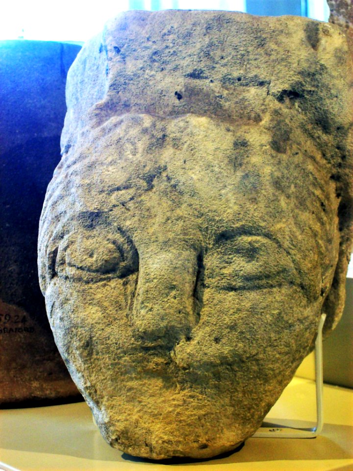Stone head from Lewes Priory