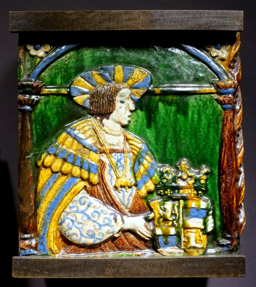 Stove tile, Eastern Europe, 1526-1540, ceramic - Museum of Anthropology, University of British Columbia - DSC09179