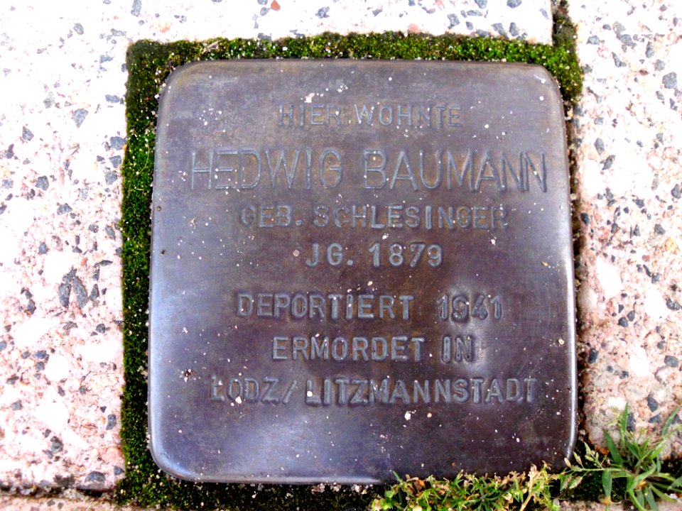 Stolperstein Hedwig Baumann, Bild 1