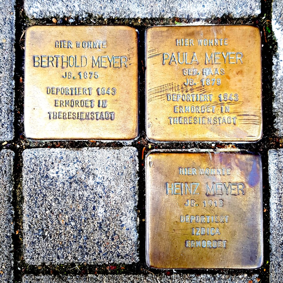 Stolpersteine Meyer Berthold Paula Heinz Manteufellestr 6 Duisburg-Duissern
