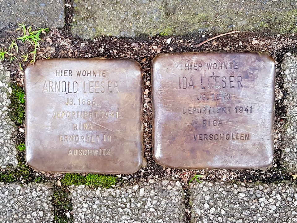 Stolpersteine leser arnold ida schweizerstr 15 duisburg-duissern