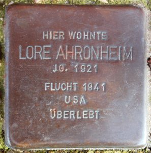 Stolpersteine Bremerhaven – Lore Ahronheim