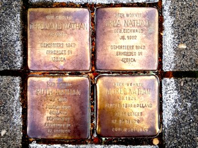 Stolpersteine nathan irma ruth ferdinand alfred lerchenstr 25 duisburg-neudorf
