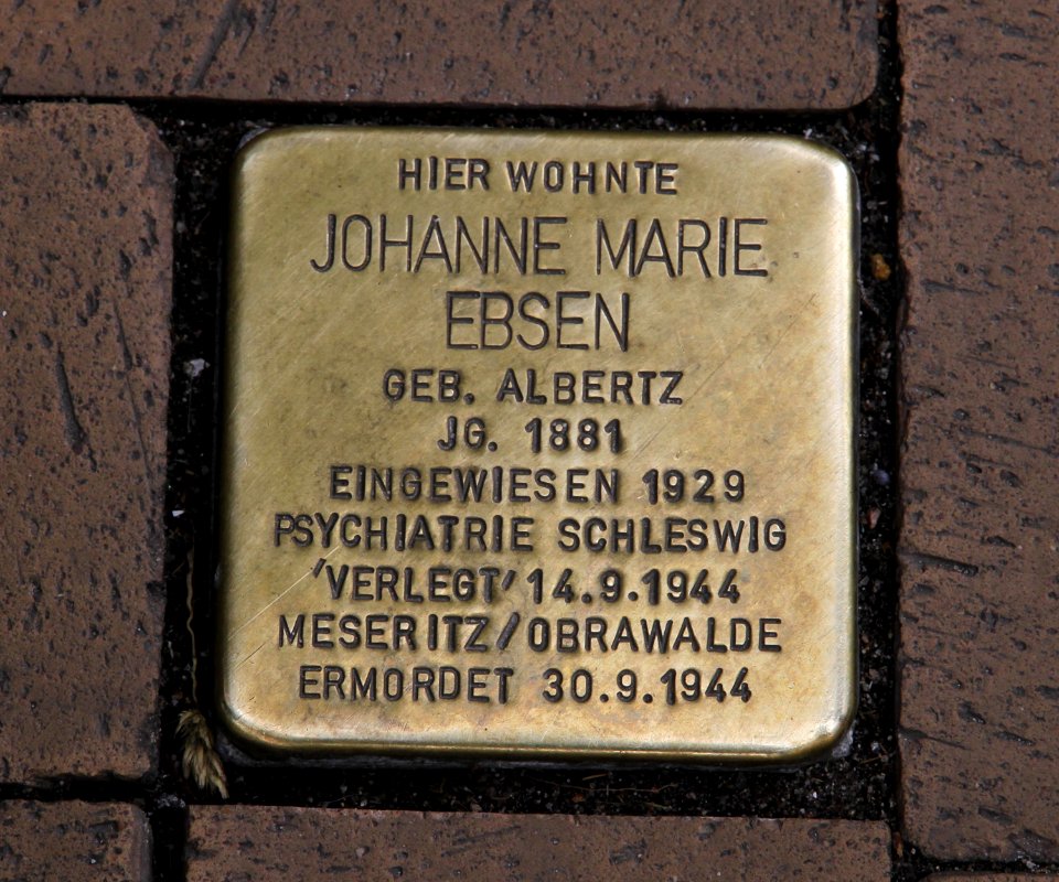 Stolperstein Flensburg Johanne Marie Ebsen