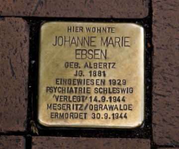 Stolperstein Flensburg Johanne Marie Ebsen
