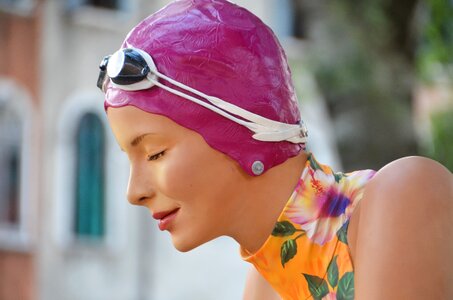 Bathing cap swim vintage photo