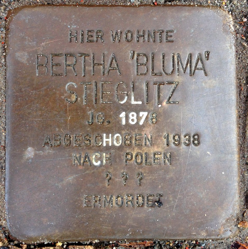 Stolpersteine Bremerhaven – Bertha 'Bluma' Stieglitz
