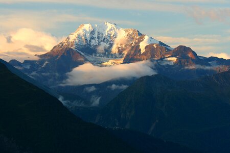 Valais morning sun switzerland photo