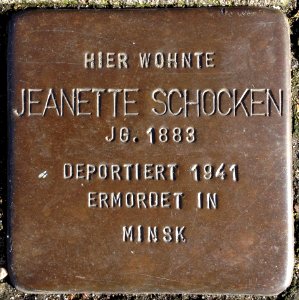 Stolpersteine Bremerhaven – Jeanette Schocken