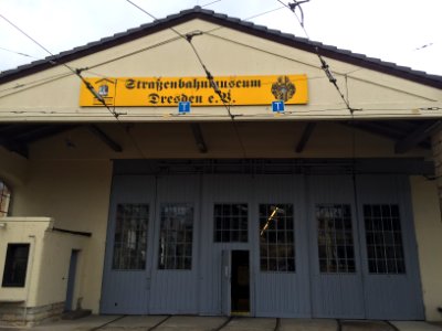 Straßenbahnmuseum Dresden - Schild