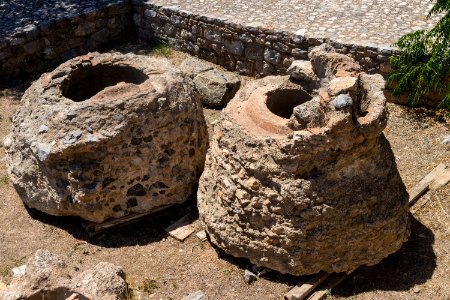 Storage jars, Karababa castle, Chalkida, Greece photo