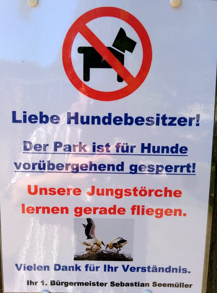 Storchenschutz Schild Türkheim