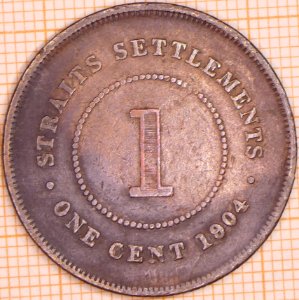 Straits Settlements 1 Cent 1904 - reverse