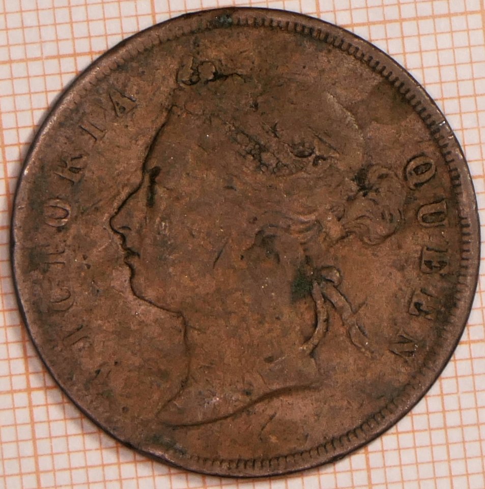 Straits Settlements 1 Cent 1877 - obverse
