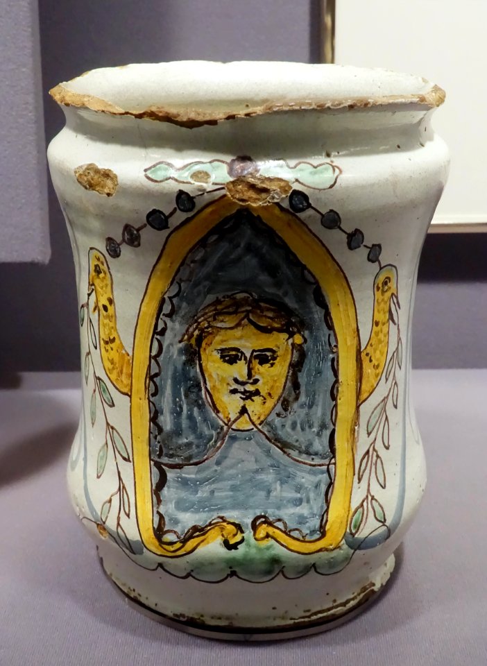 Storage jar, Italy, perhaps Faenza, 1600s, maiolica - Museum of Anthropology, University of British Columbia - DSC08965