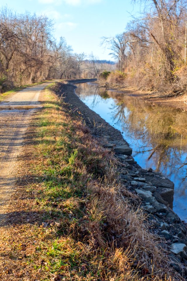 Stop Gate at 2.18 miles remains looking towards inclined plane on C and O Canal