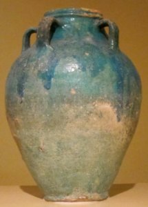 Storage jar from Iran, c. 9th century, glazed earthenware, HAA photo