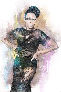 Model black skin woman