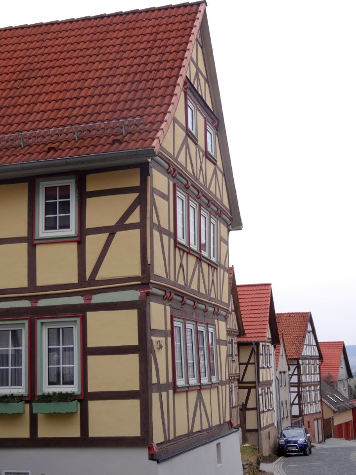 Straße mit Fachwerkhäusern in Rüdigershagen