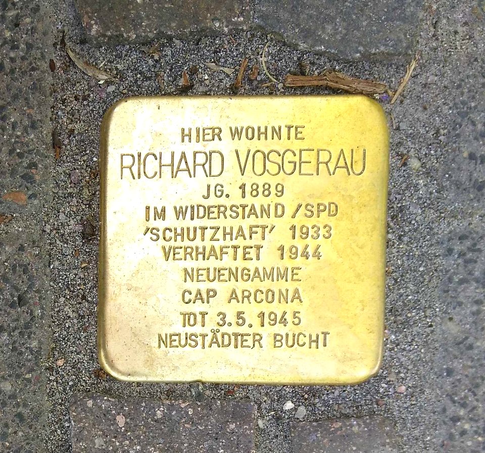 Stoperstein Eckernförde Richard Vosgerau