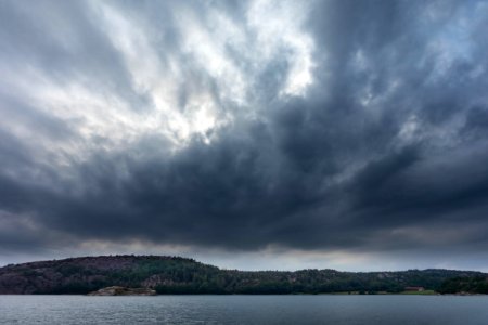 Stormy clouds over Brofjorden at Loddebo 2 photo