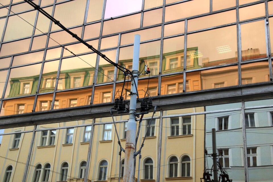 Street building reflection
